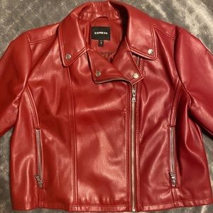 Vegan leather moto jacket